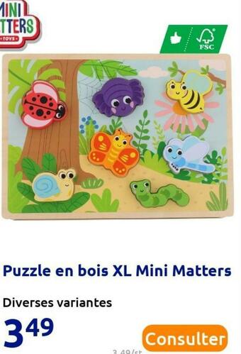 Action Mini matters puzzle en bois xl offre