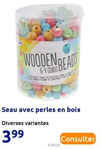 Action Seau avec perles en bois offre