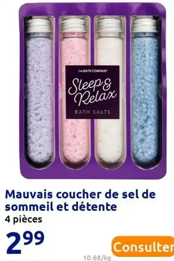 Action Mauvais coucher de sel de sommeil et détente offre