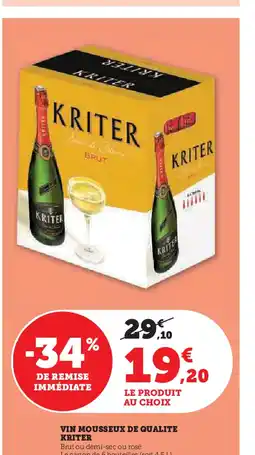 Hyper U VIN MOUSSEUX DE QUALITE KRITER offre