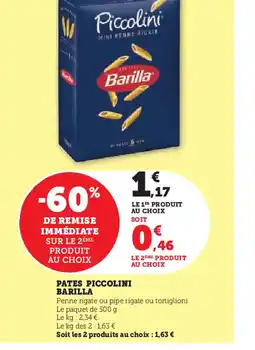 Hyper U PATES PICCOLINI BARILLA offre