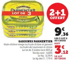 Hyper U SARDINES PARMENTIER offre