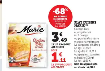 Hyper U PLAT CUISINE MARIE offre