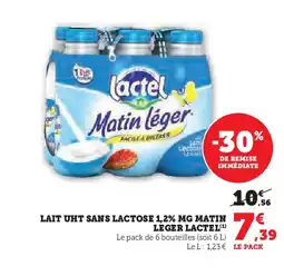 Hyper U LAIT UHT SANS LACTOSE 1,2% MG MATIN offre