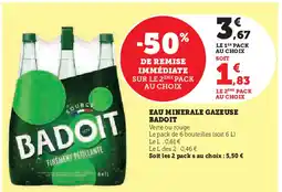 Hyper U EAU MINERALE GAZEUSE BADOIT offre