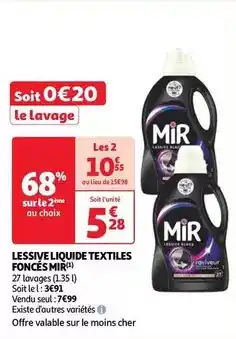 Auchan Supermarché Mir - lessive liquide textiles fonces offre