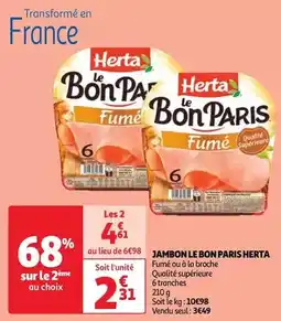 Auchan Supermarché Herta - jambon le bon paris offre