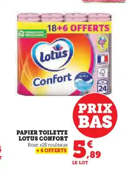 Hyper U PAPIER TOILETTE LOTUS CONFORT offre