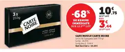 Super U CAFE MOULU CARTE NOIRE offre