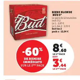 Super U BIERE BLONDE BUD 5° offre
