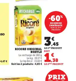 Super U RICORE ORIGINAL NESTLE SOIT offre