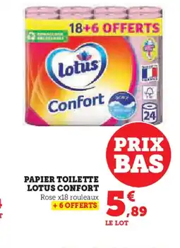 Super U PAPIER TOILETTE LOTUS CONFORT offre