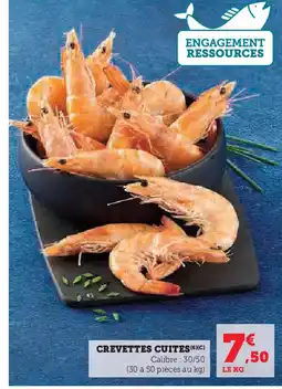 Super U CREVETTES CUITES offre