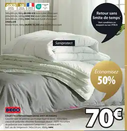 JYSK COUETTE SYNTHÉTIQUE DODO ANTI ACARIENS offre