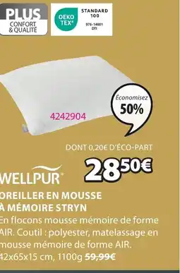 JYSK OREILLER EN MOUSSE À MÉMOIRE STRYN offre