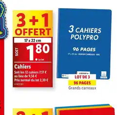 Lidl Cahiers offre