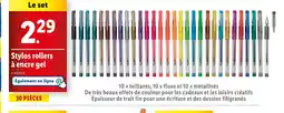 Lidl Stylos rollers à encre gel offre