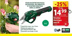Lidl Sécateur électrique sans fil offre