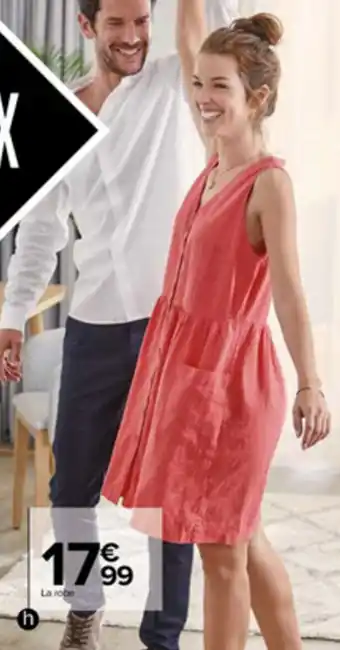 Carrefour Robe deberdeur en lin femme offre