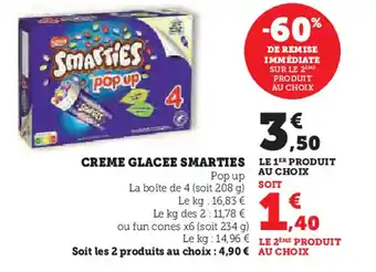 U Express CREME GLACEE SMARTIES offre
