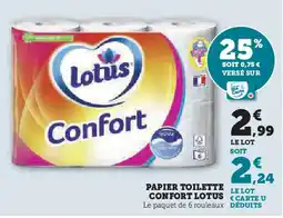 U Express PAPIER TOILETTE LE LOT CONFORT LOTUS offre