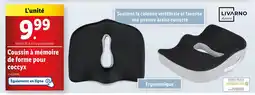 Lidl LIVARNO home Coussin à mémoire de forme pour coccyx offre