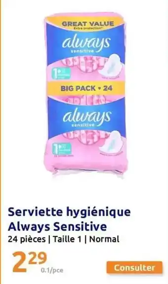 Action Always - serviette hygiénique offre