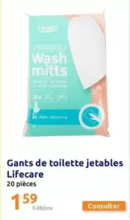 Action Gants de toilette jetables lifecare offre