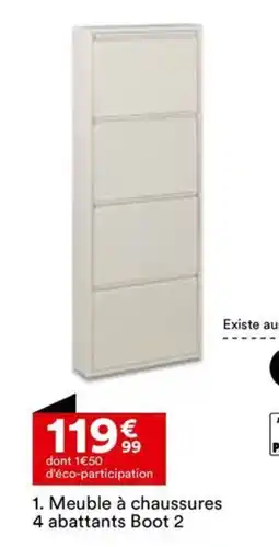 BUT 1. Meuble à chaussures 4 abattants Boot 2 offre