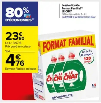 Carrefour Market Lessive liquide Format Familial offre