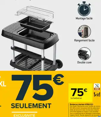 Carrefour Market Barbecue charbon HYBA XL1 offre