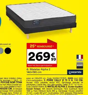BUT Matelas Alpha 2 140x190 cm offre