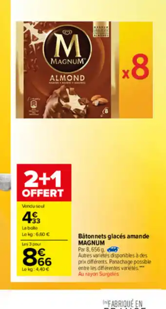 Carrefour Market Bâtonnets glacés amande offre