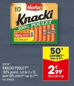 ALDI HERTA KNACKI POULET offre
