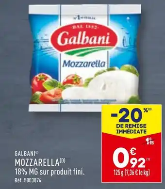 ALDI GALBANI MOZZARELLA offre