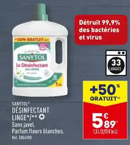 ALDI SANYTOL DÉSINFECTANT LINGE offre