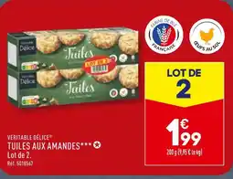 ALDI VERITABLE DÉLICE TUILES AUX AMANDES offre