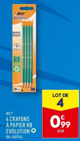 ALDI BIC 4 CRAYONS À PAPIER HB EVOLUTION offre