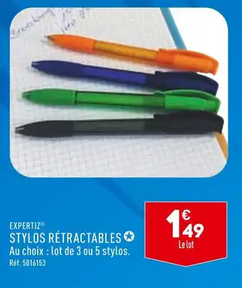 ALDI EXPERTIZ STYLOS RÉTRACTABLES offre