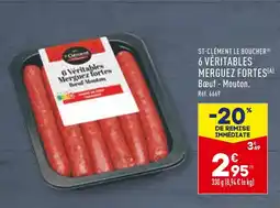 ALDI ST-CLÉMENT LE BOUCHER 6 VÉRITABLES MERGUEZ FORTES offre