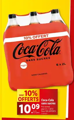 Lidl Coca-Cola Coca-Cola sans sucres offre
