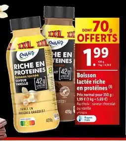 Lidl envia Boisson lactée riche en protéines offre