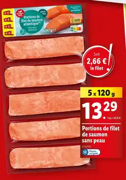 Lidl ocean sea Portions de filet de saumon sans peau offre