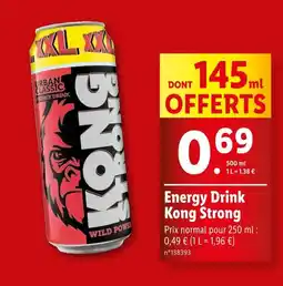 Lidl Kong Strong Energy Drink offre