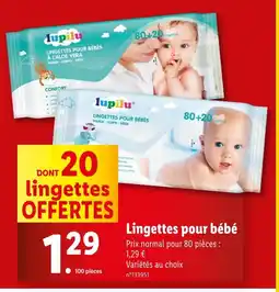 Lidl lupilu Lingettes pour bébé offre