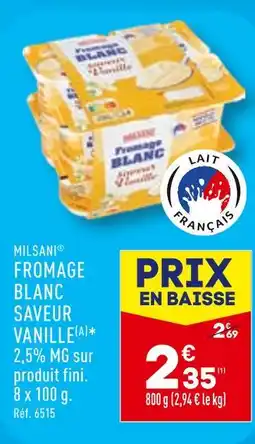 ALDI MILSANI FROMAGE BLANC SAVEUR VANILLE offre