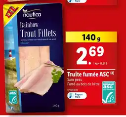 Lidl nautica Truite fumée ASC offre