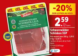 Lidl Dulano Schwarzwälder Schinken IGP offre