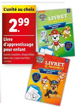 Lidl PAW PATROL Livre d’apprentissage pour enfant offre