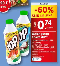 Lidl Yoplait yaourt à boire YOP offre